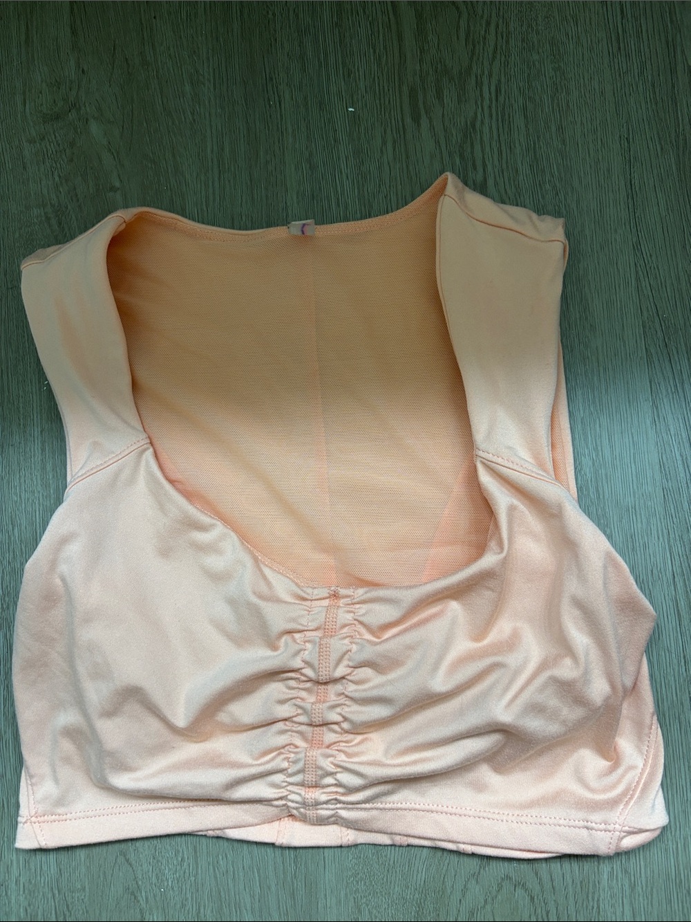 FP movement (free people) Peach Ruched Front Active Crop Top